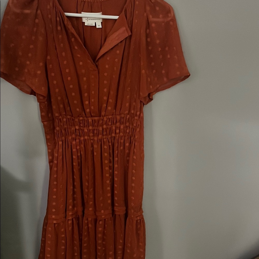 Anthropologie Orange Polka Dot Dress
